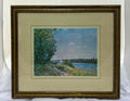 Normandy, the water path, in the evening at Sahurs