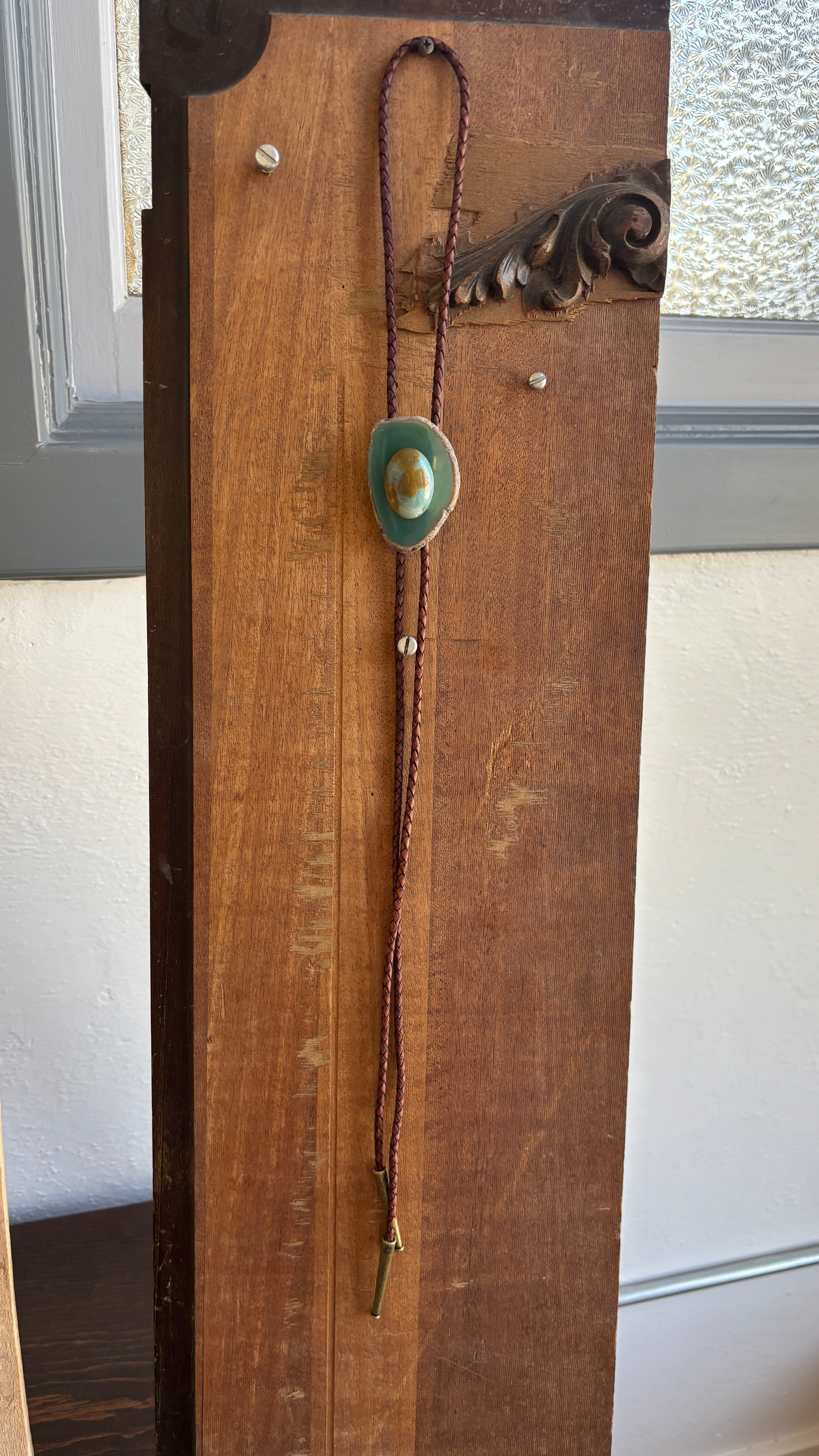 Bolo with Opalized Coral Cabochon
