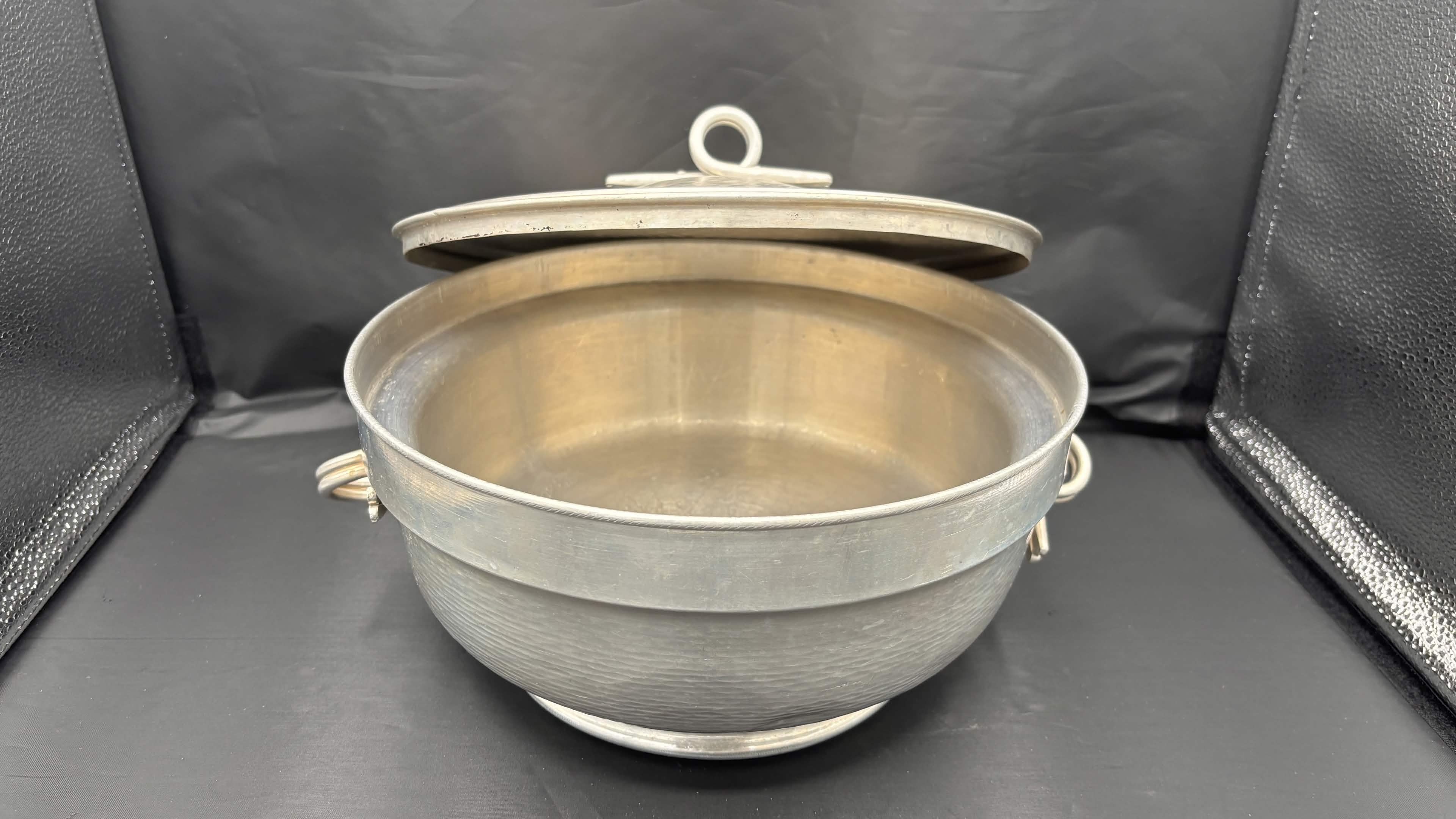 Mid-Century Metal Serving Bowl with Lid