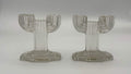 Ribbed Glass Candle Holders