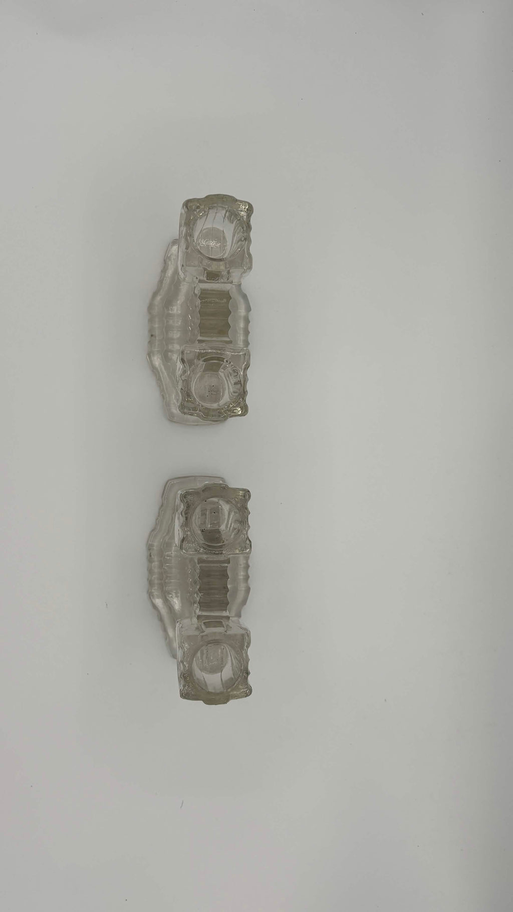 Ribbed Glass Candle Holders