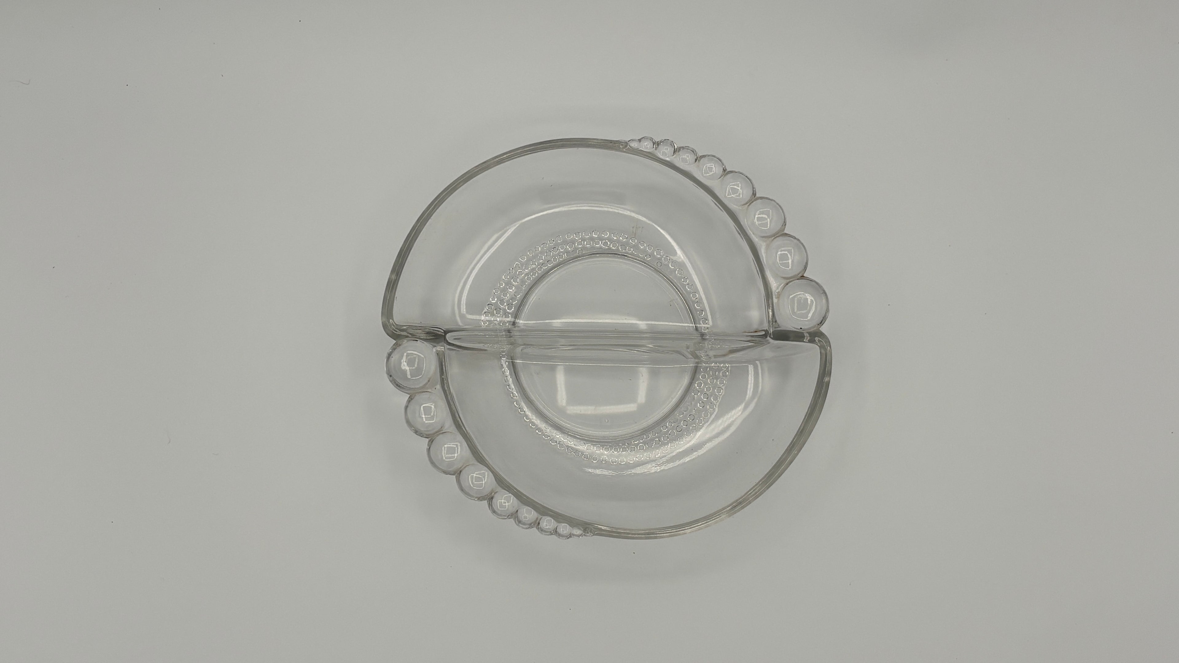 Glass Divided Oval Dish